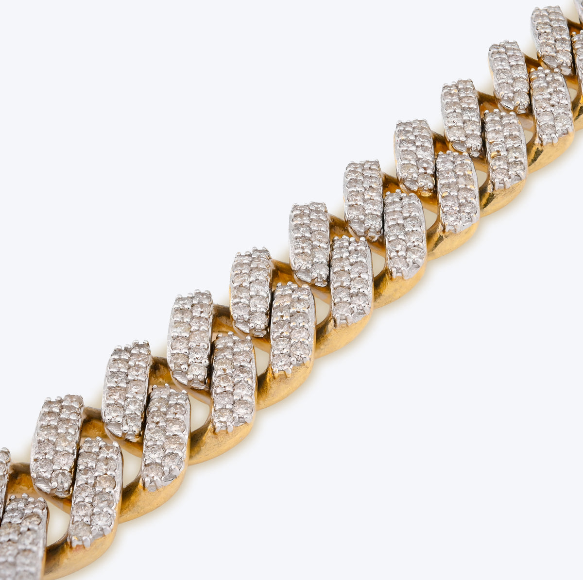 10K Yellow Gold 13CT Natural Diamond 14MM Cuban Link Bracelet 8" Men Women 56.4g — view 6