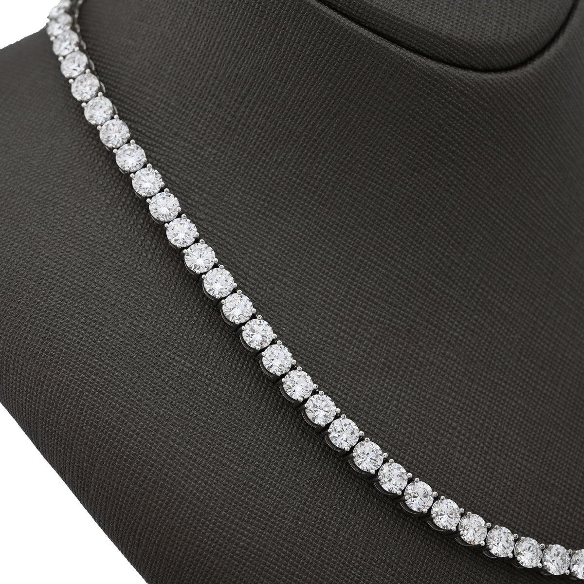 10K White Gold 55CTW Lab Diamond 50 Pointer 22" Tennis Chain 52.5g 5MM — view 8