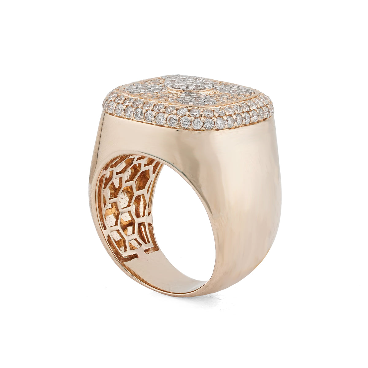 Square Shape Yellow Ring 2.44CT Natural Diamond 10K Yellow Gold Ring