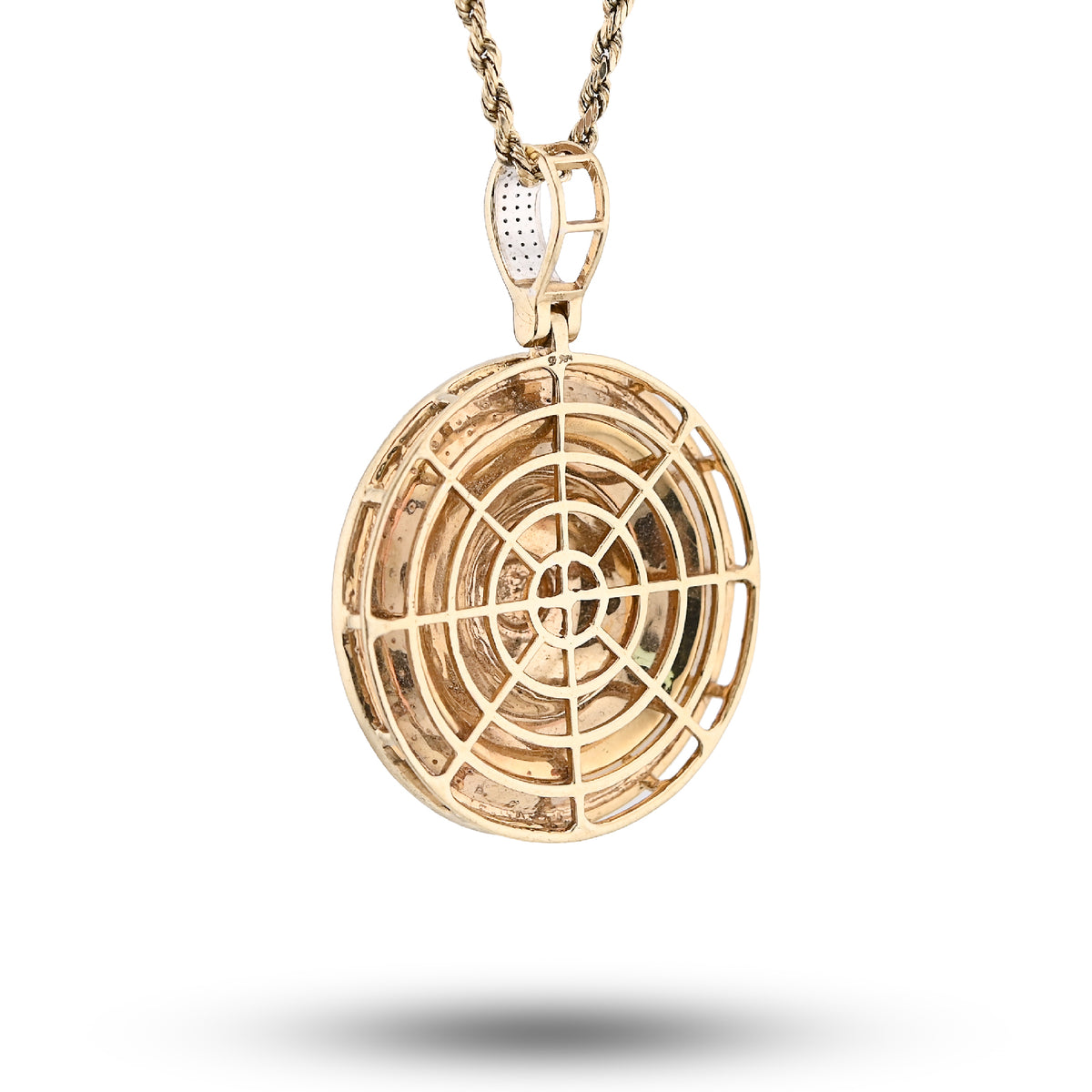 10K Yellow Gold Roulette Casino 0.55Ct Natural Diamond Pendant Men Custom Charm — view 7