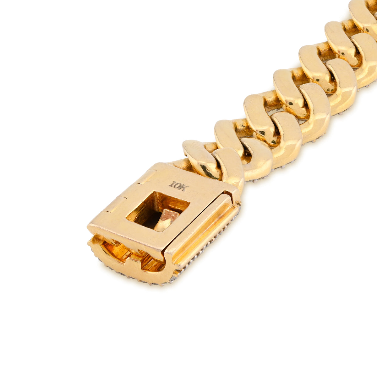 10K Yellow Gold 5.35CT Natural Diamond 10MM Cuban Link 8" Bracelet 35.7g Men Women — view 6
