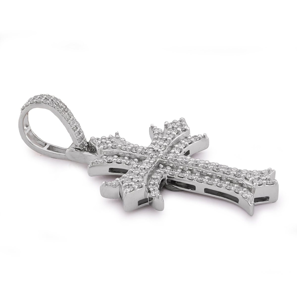 Gothic Style Cross Pendant 1.30CT Lab Diamond 925 Silver Men Women Charm — view 7