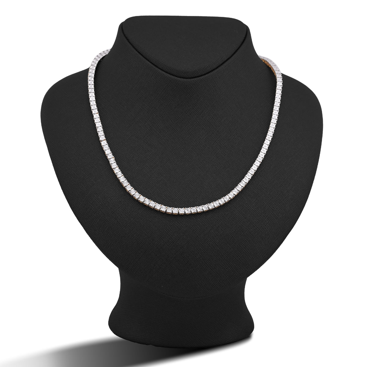 10K Yellow Gold 1.71CT 3.3MM Natural Diamond 22" Illusion Tennis Chain — view 2