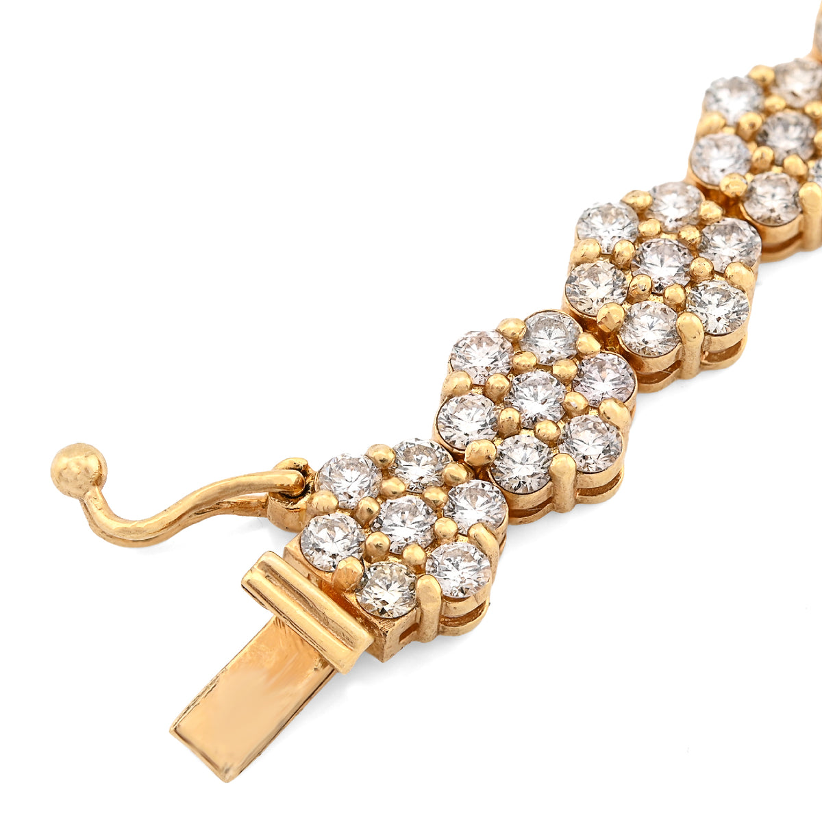 10K Yellow Gold 7.5CT Natural Diamond Hexagon 5MM Tennis Bracelet Men Women 8" 16.6g — view 6