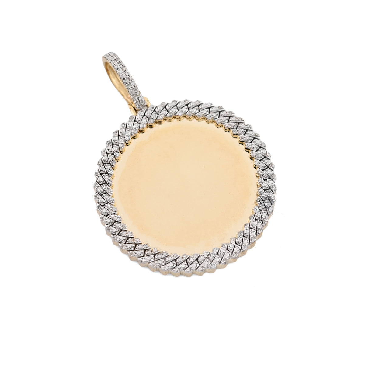 10K yellow Gold 0.25 CT Natural Diamond Memory Picture Pendant Men Women Charm — view 2