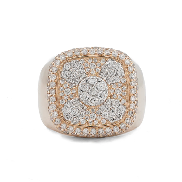 Square Shape Yellow Ring 2.44CT Natural Diamond 10K Yellow Gold Ring