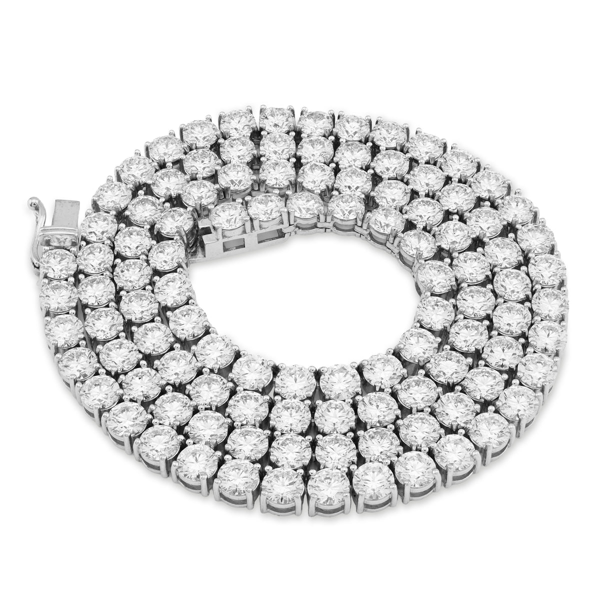 10K White Gold 55CTW Lab Diamond 50 Pointer 22" Tennis Chain 52.5g 5MM — view 6
