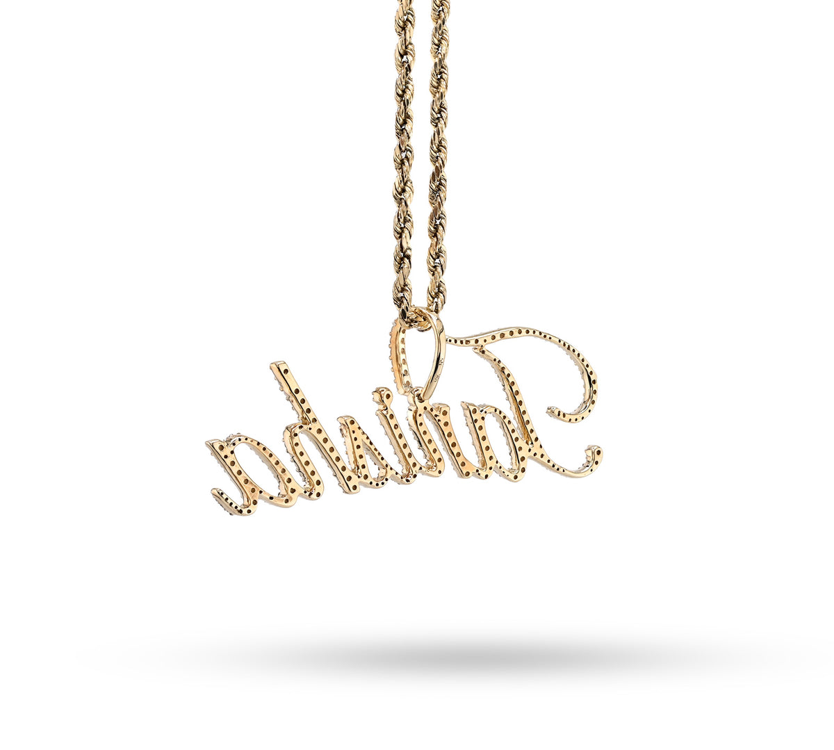 10K yellow Gold 1.25 CT Natural Diamond "TANISHA" Name Pendant 3.6 g Women Charm — view 8
