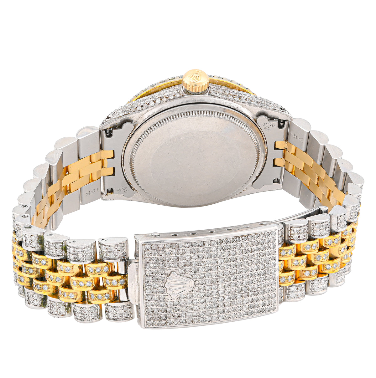 Rolex 36MM DateJust 15.75CT Natural Diamond Bussdown Roman Numeral Dial Jubilee Band 2 Tone Yellow Watch — view 5