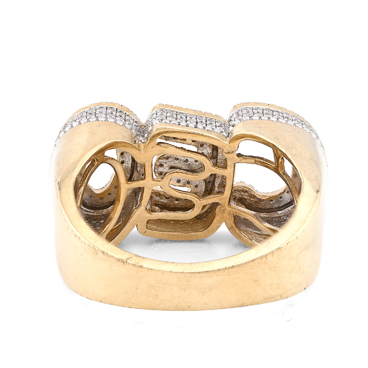 10K Yellow Gold Men "CEO" 0.82CT Natural Diamond Custom Ring — view 5