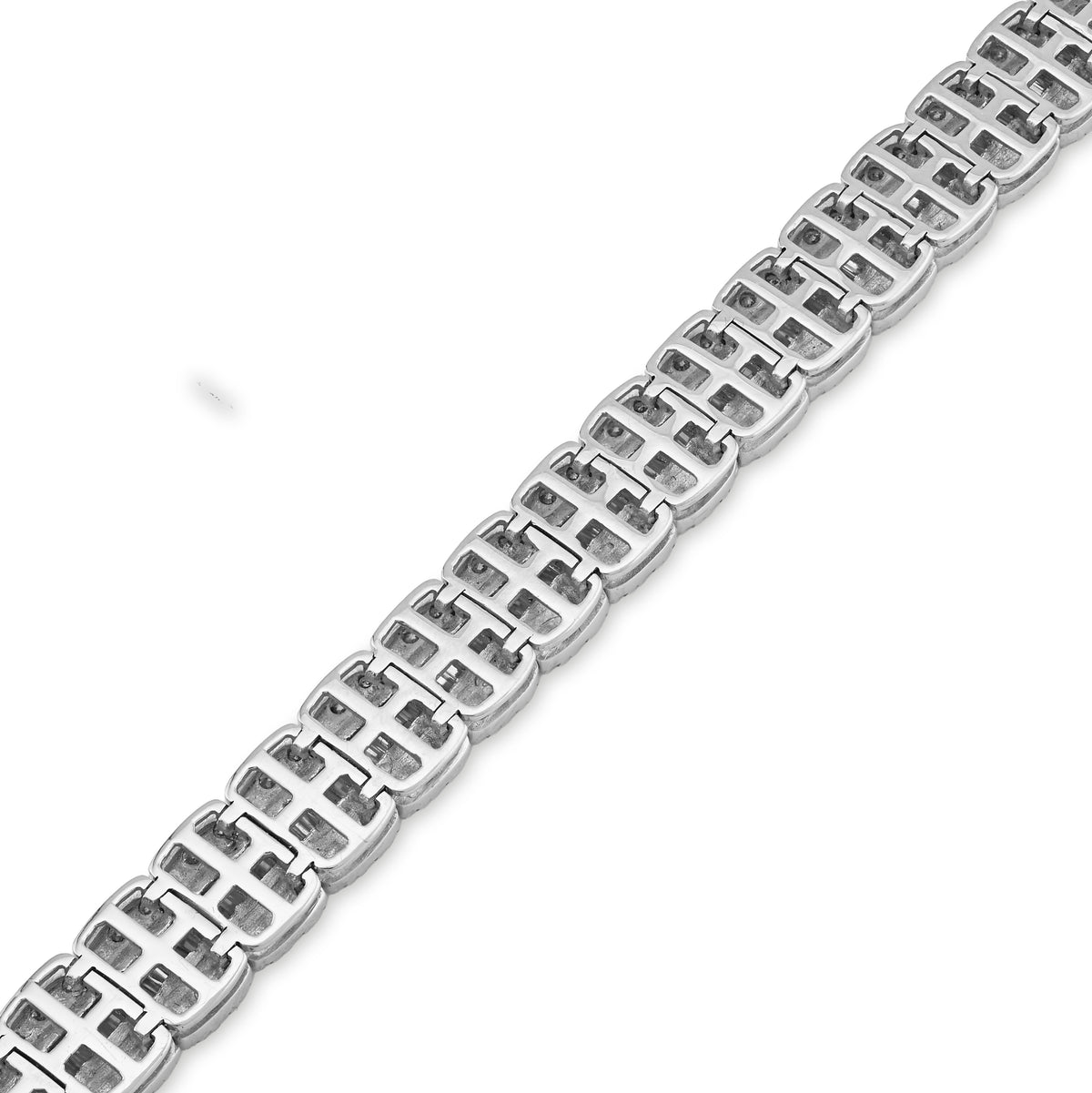 10K White Gold 4.76 CT Natural Diamond Round/baguette Single Row 6.5MM 8" Tennis Bracelet Men Women 16g — view 8