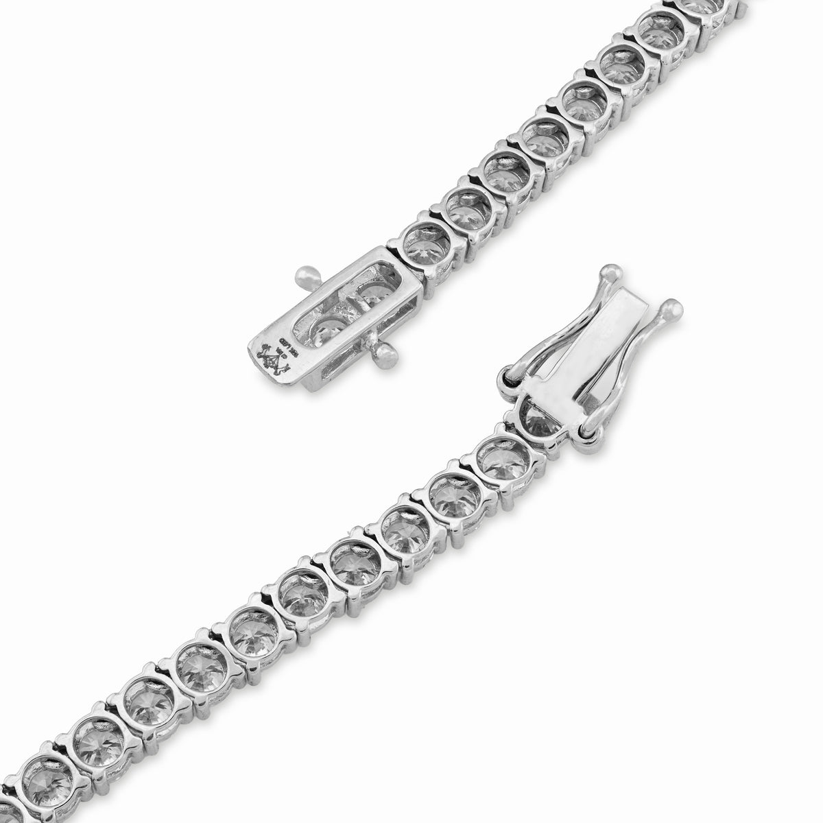 10K White Gold 29.32CT Lab Diamond Pointer Chain 22" Tennis Chain 4MM Men Women 31.5g — view 6