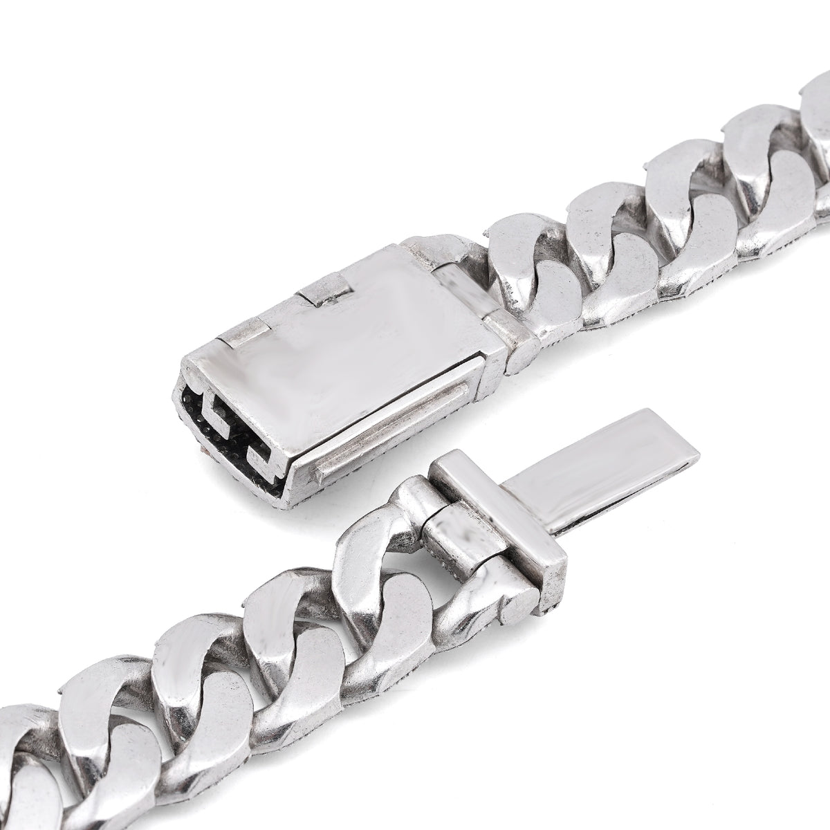 925 SS 15MM Natural Diamond 23CT Snake Cuban Link Chain 24" Men Necklace — view 5