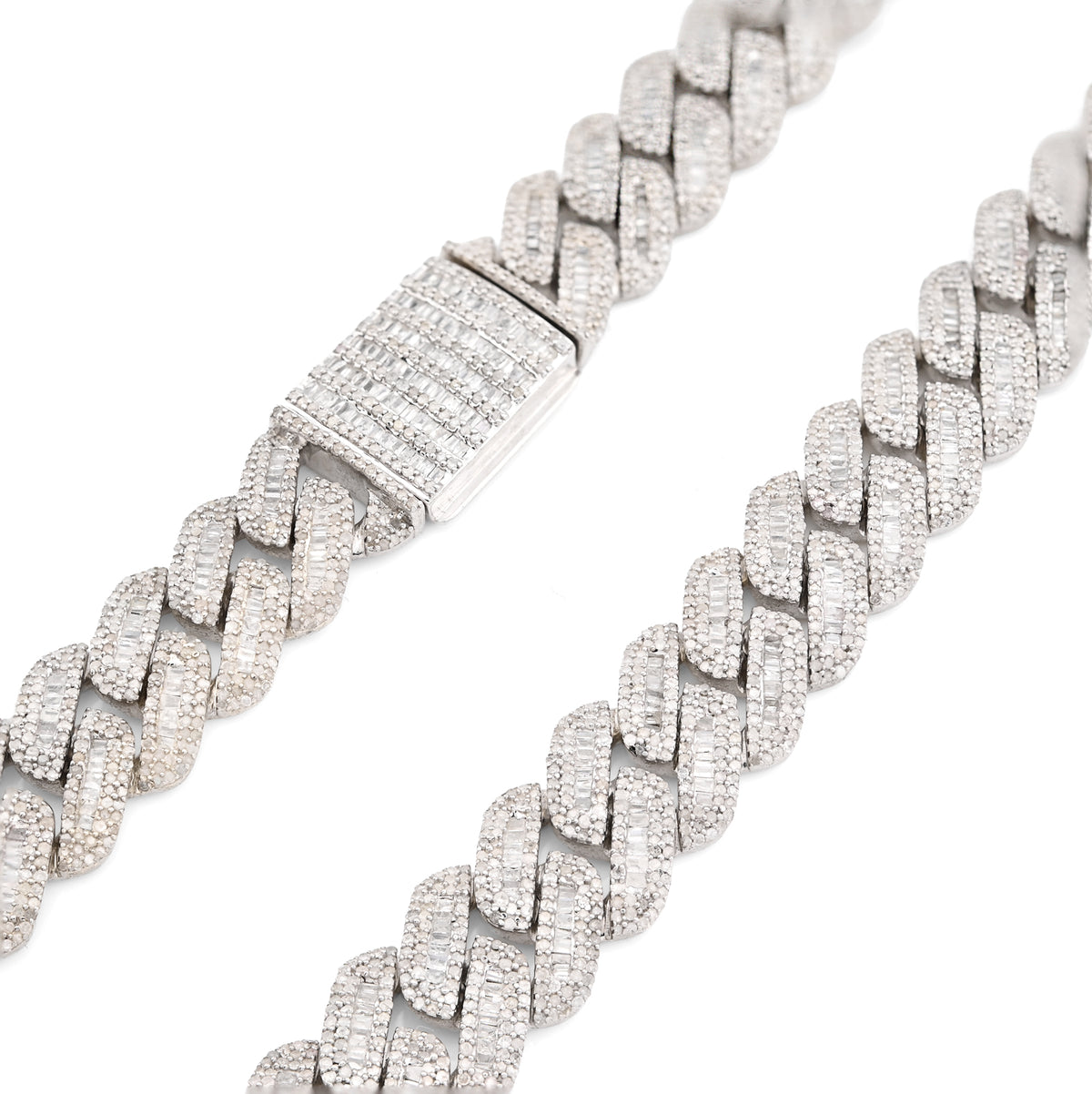 925 Sterling Silver 20.26 CT natural Diamond 13 MM Cuban Link Necklace 22" Men Chain 113.6 g — view 3