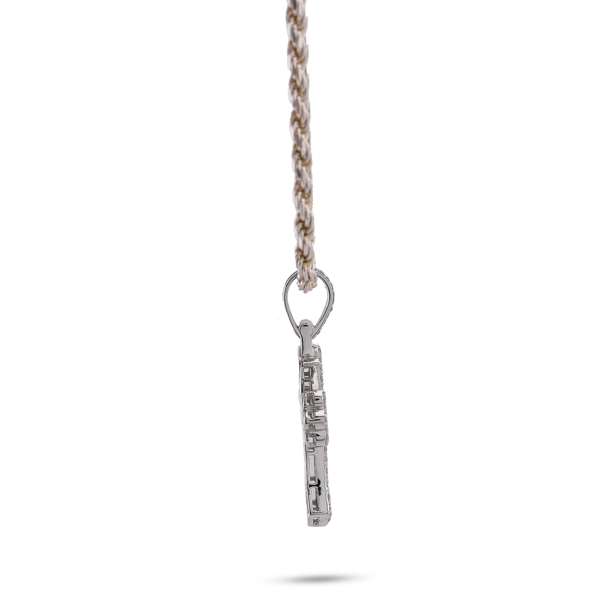 Budded Cross Pendant 1.05CT Lab Diamond Baguettes Men Women Charm — view 7