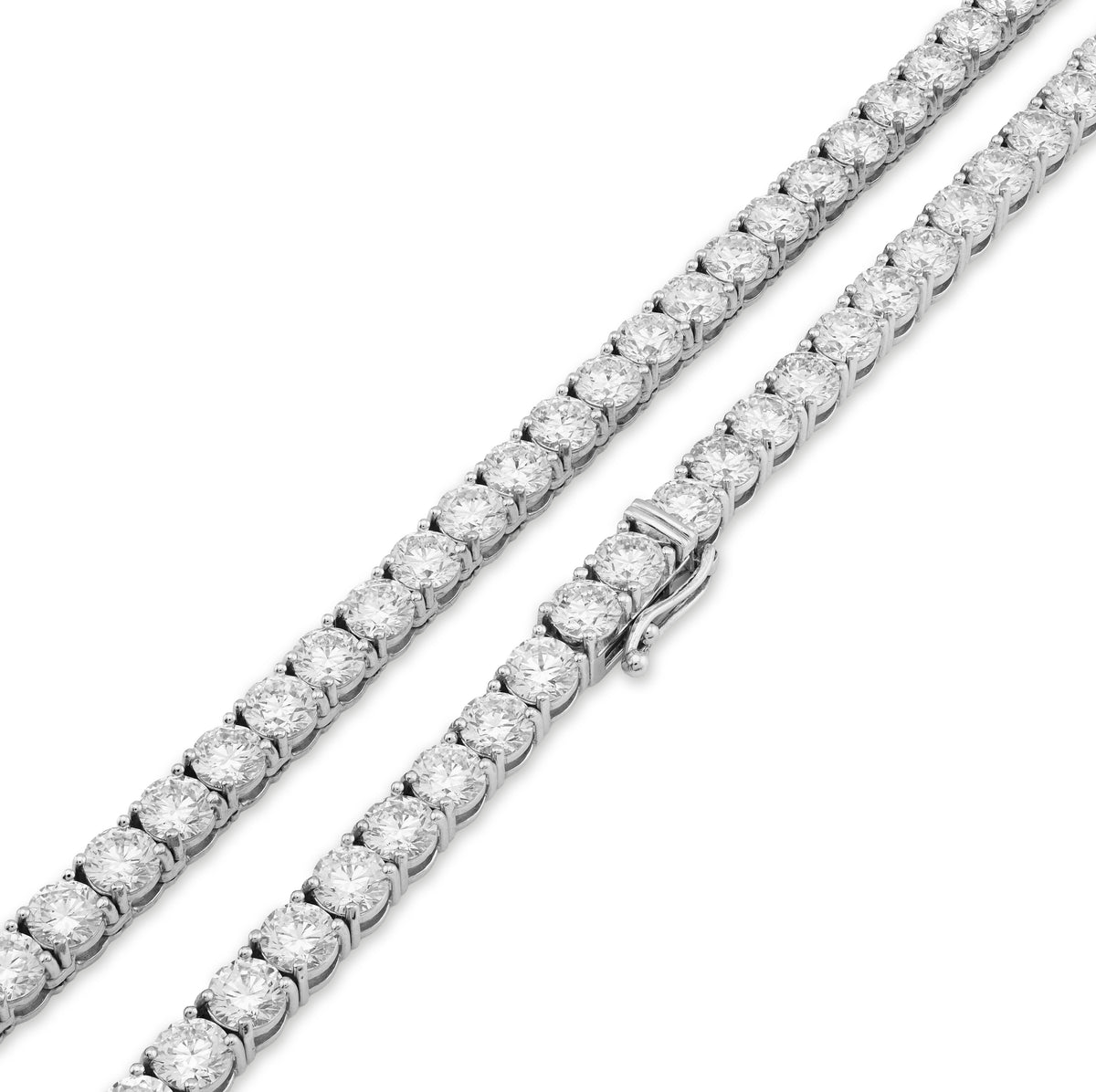 10K White Gold 55CTW Lab Diamond 50 Pointer 22" Tennis Chain 52.5g 5MM — view 1
