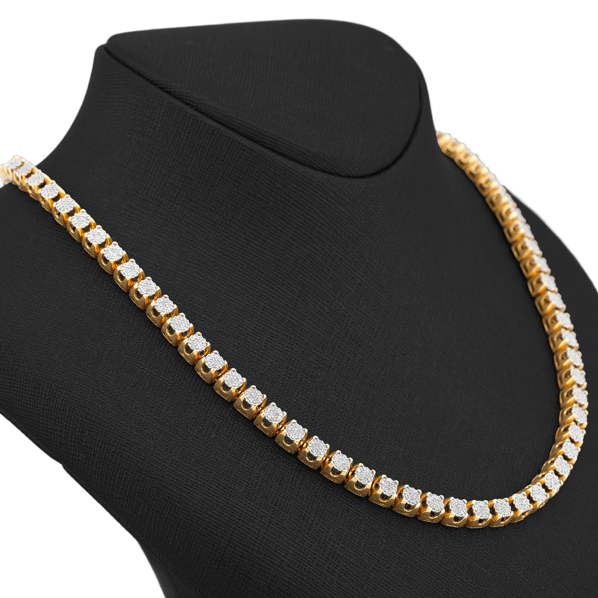10K Yellow Gold 3.62CT 20" Natural Diamond Men Tennis Chain — view 3