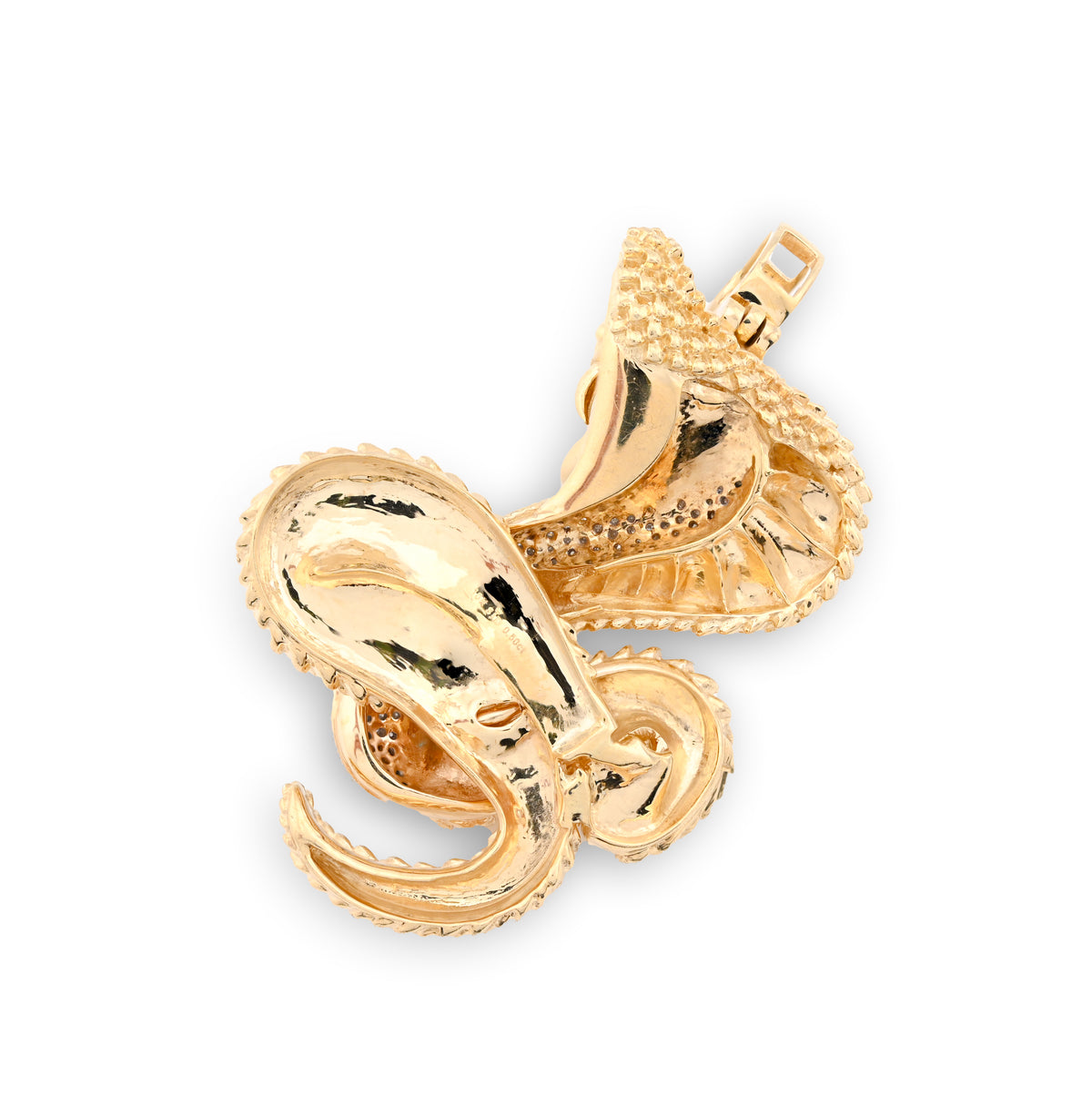 10K Yellow Gold Snake Pendant 0.50CT Natural Diamond 62.5MM 33g Men Charm — view 8