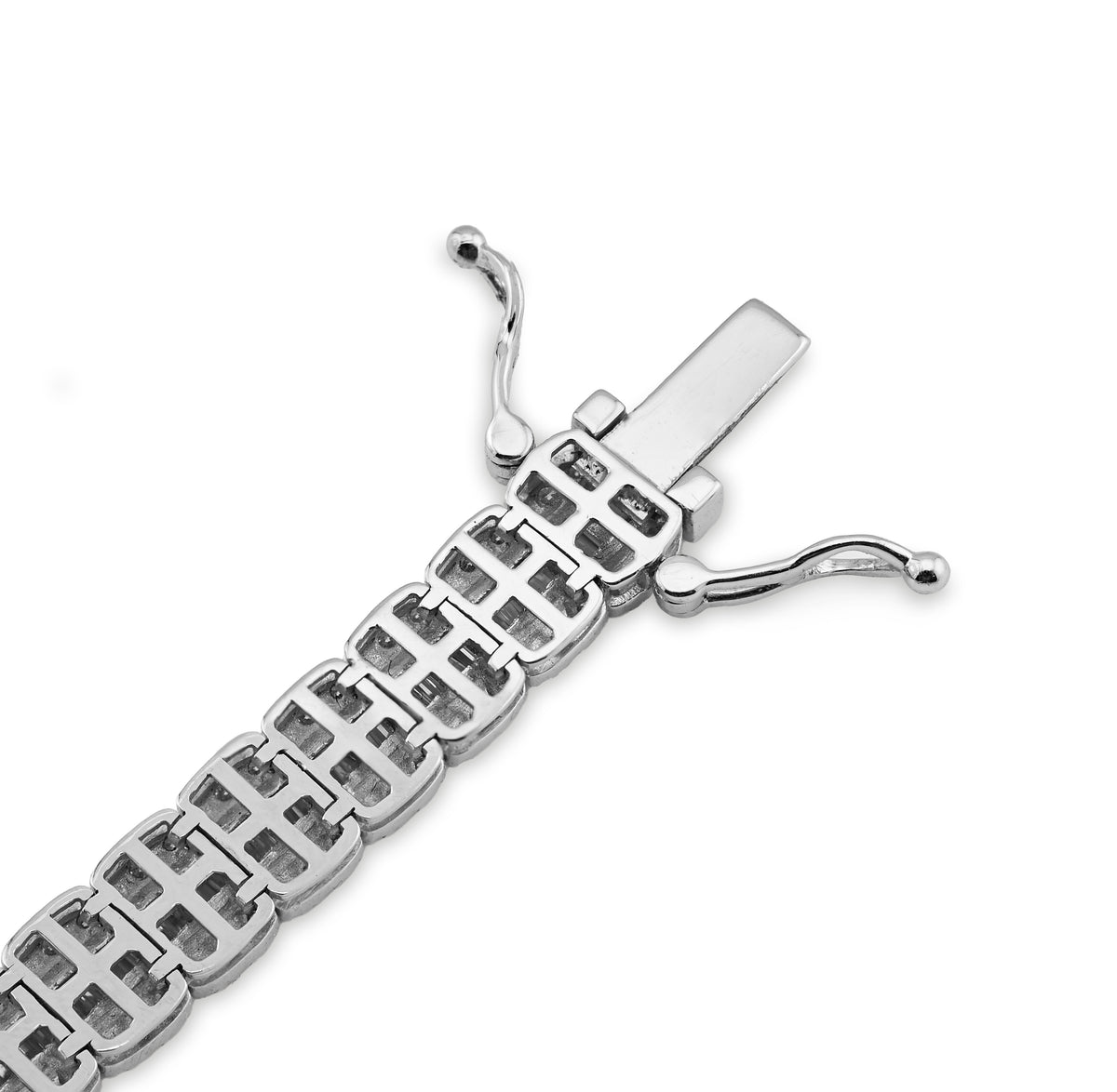 10K White Gold 4.76 CT Natural Diamond Round/baguette Single Row 6.5MM 8" Tennis Bracelet Men Women 16g — view 7