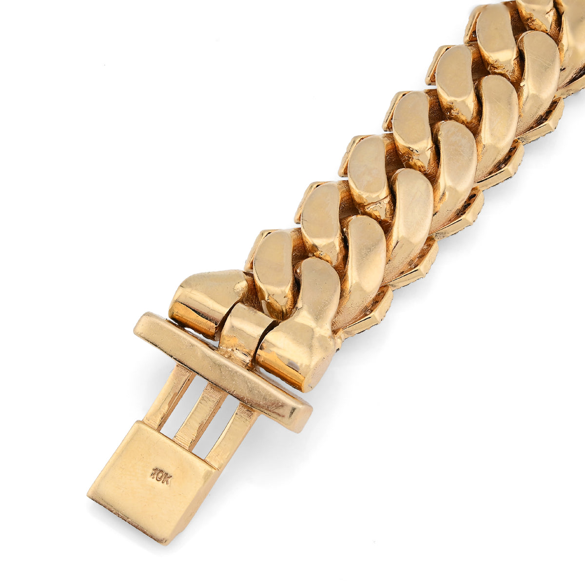 10K Yellow Gold 16.83CT Natural Diamond 92.30g 16MM Snake Cuban Link Men Bracelet 8"  — view 7