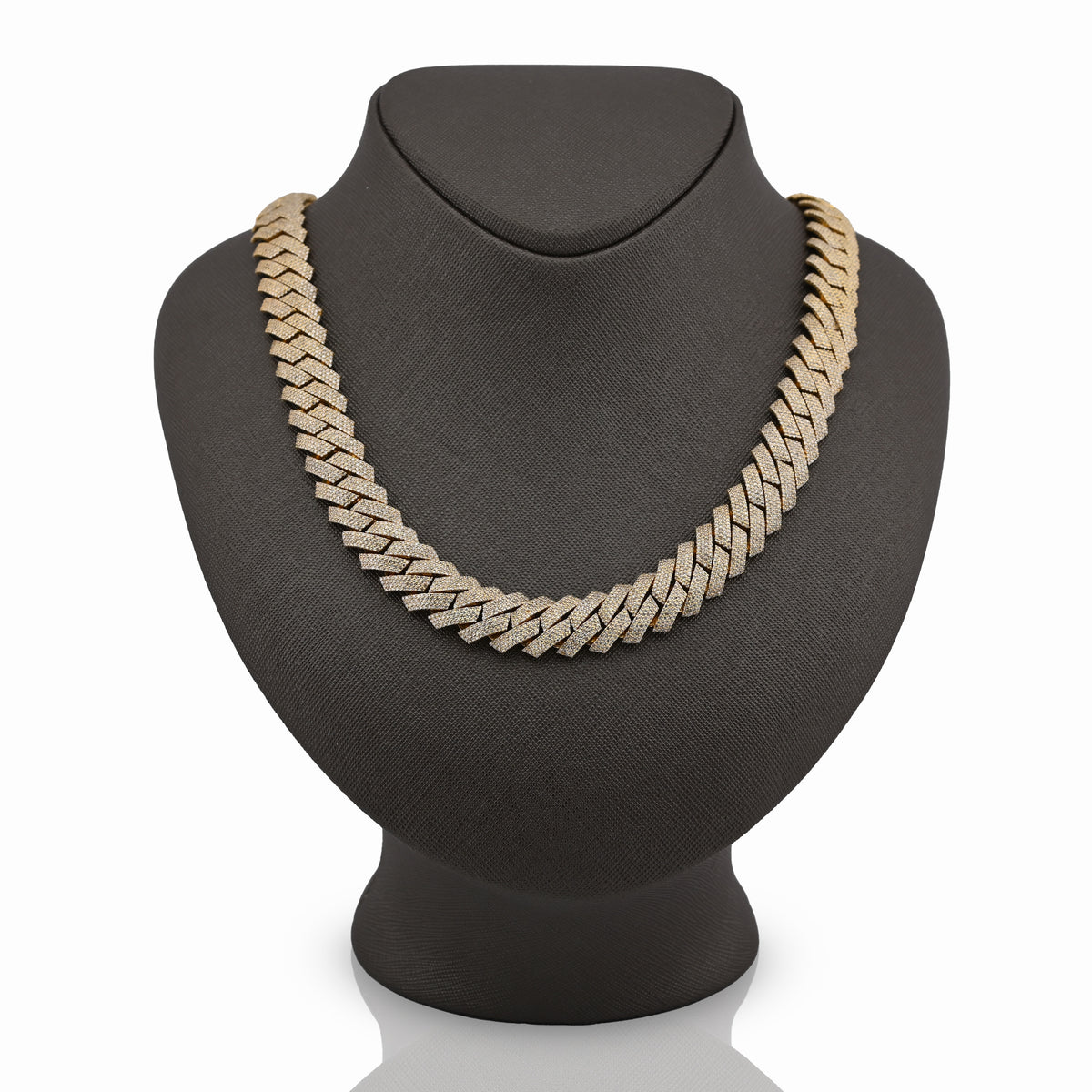 10K yellow Gold 23.5CT Natural Diamond 14MM Cuban Link Chain 22" Men Necklace 169.6g — view 8
