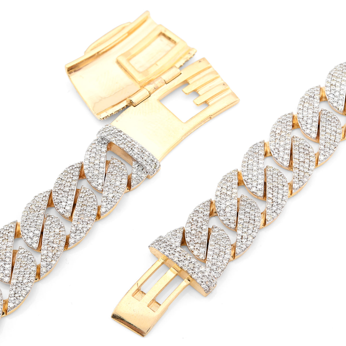 10K yellow Gold 20.05 CT Natural Diamond 12 MM Cuban Link Necklace 22" Men Chain 73.1 g — view 4