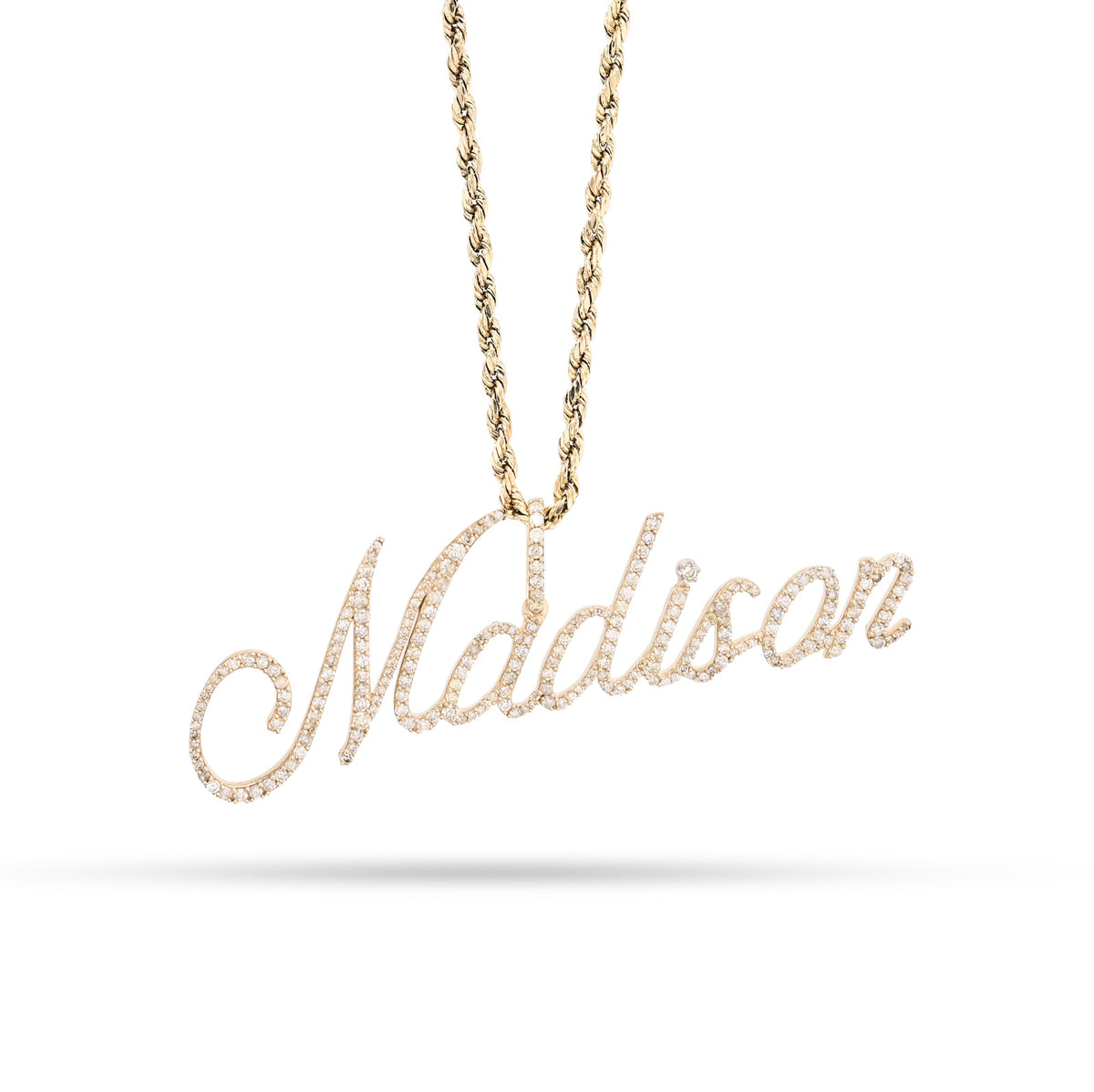 10K Yellow Gold 1.5 CT Natural Diamond "MADISON" Name Pendant 5.0 g Women Charm — view 7