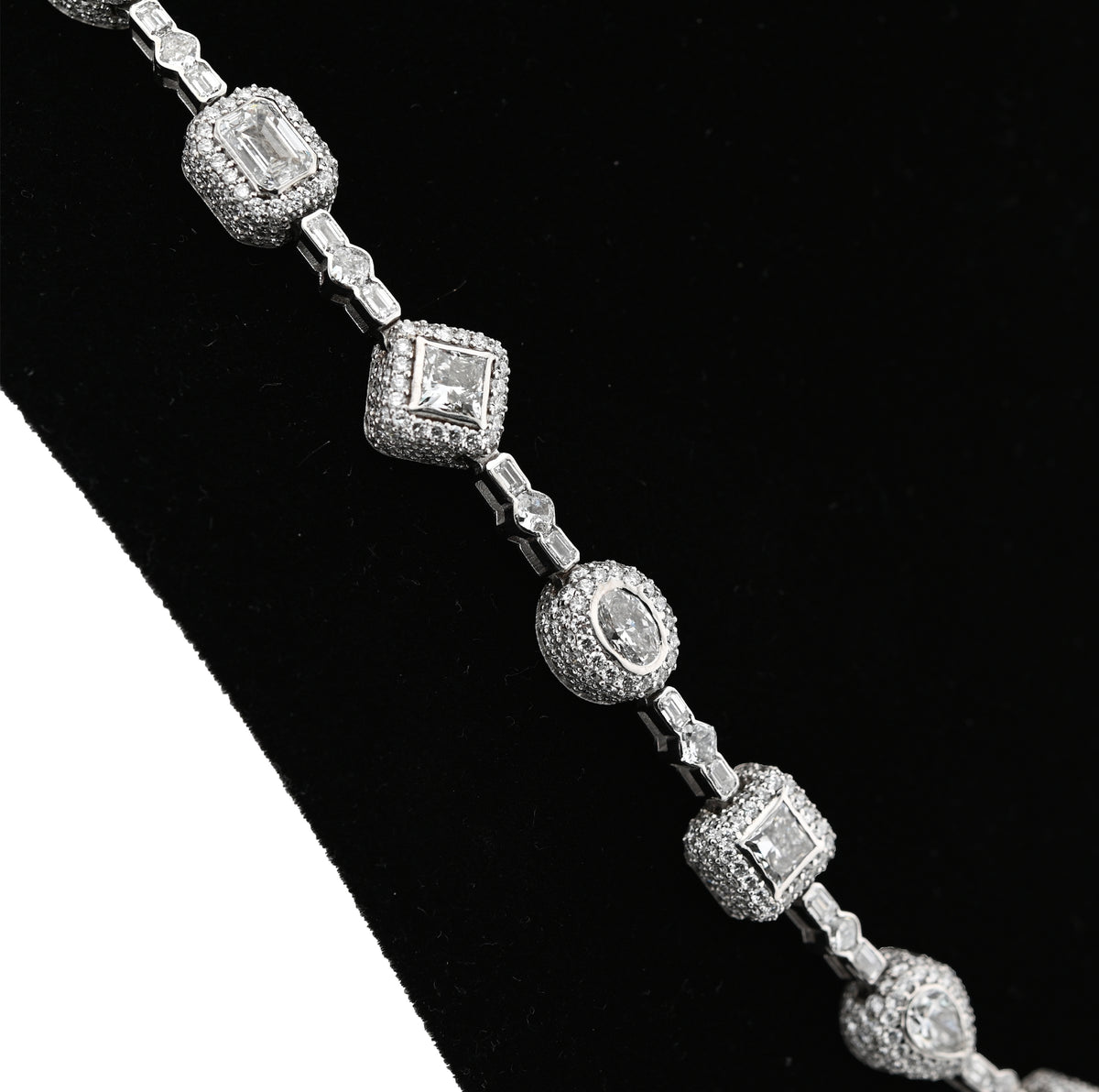 10K White Gold 58.02CT Lab Solitaire Diamond Chain Men Women — view 2
