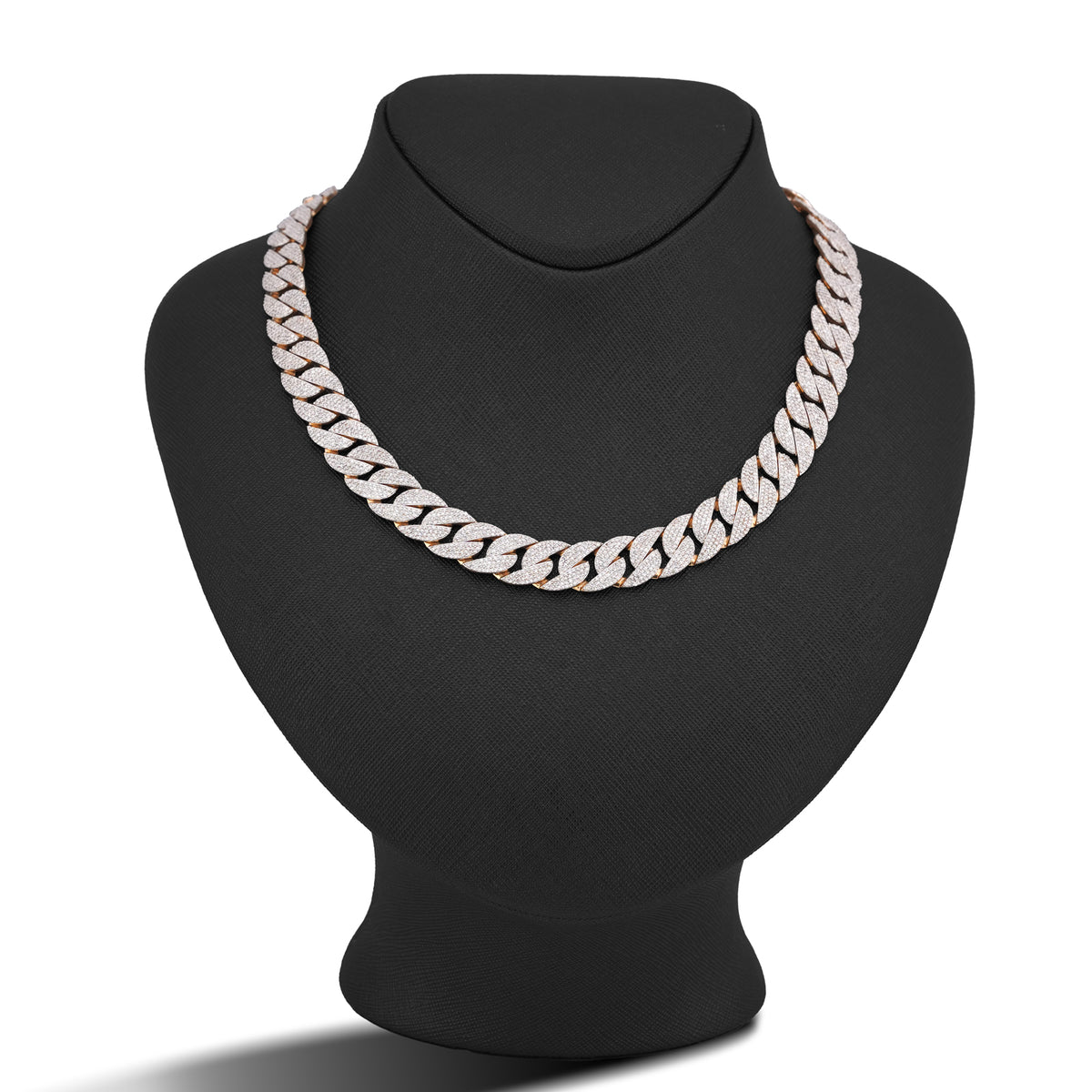 10K Yellow Gold 19.87CT Natural Diamond Cuban Link Chain 12MM 22" Men Necklace — view 9