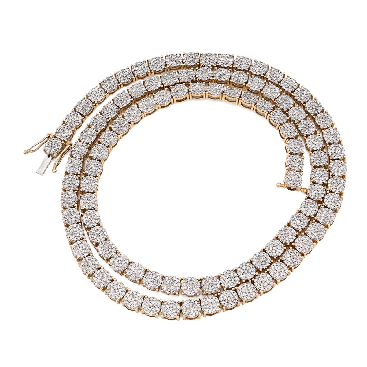 10K Yellow Gold 5 CT Natural Diamond 4.5 MM Tennis Chain 20" Men 21.9 g Necklace — view 7