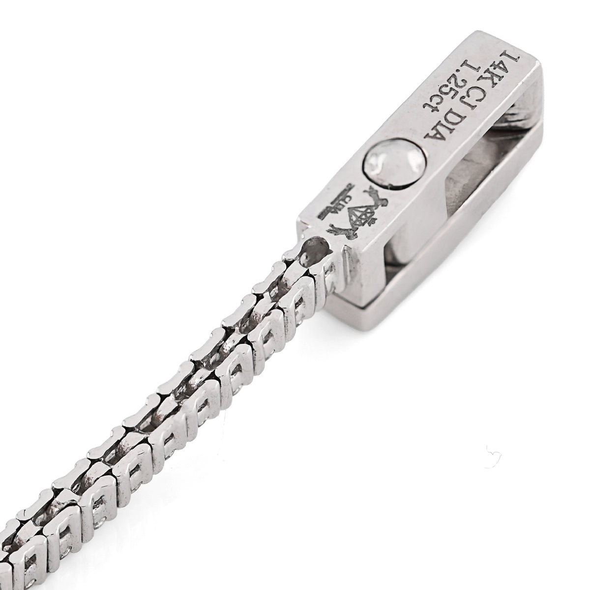 14K White Gold 1.25 CT Natural Diamond Heart Tennis Bracelet Women 7"  — view 6