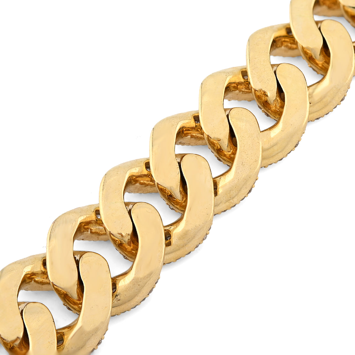 10K Yellow Gold 6.75 CT natural Diamond Round/Baguette 12MM Cuban Link Bracelet 49.4g Men 8"  — view 2