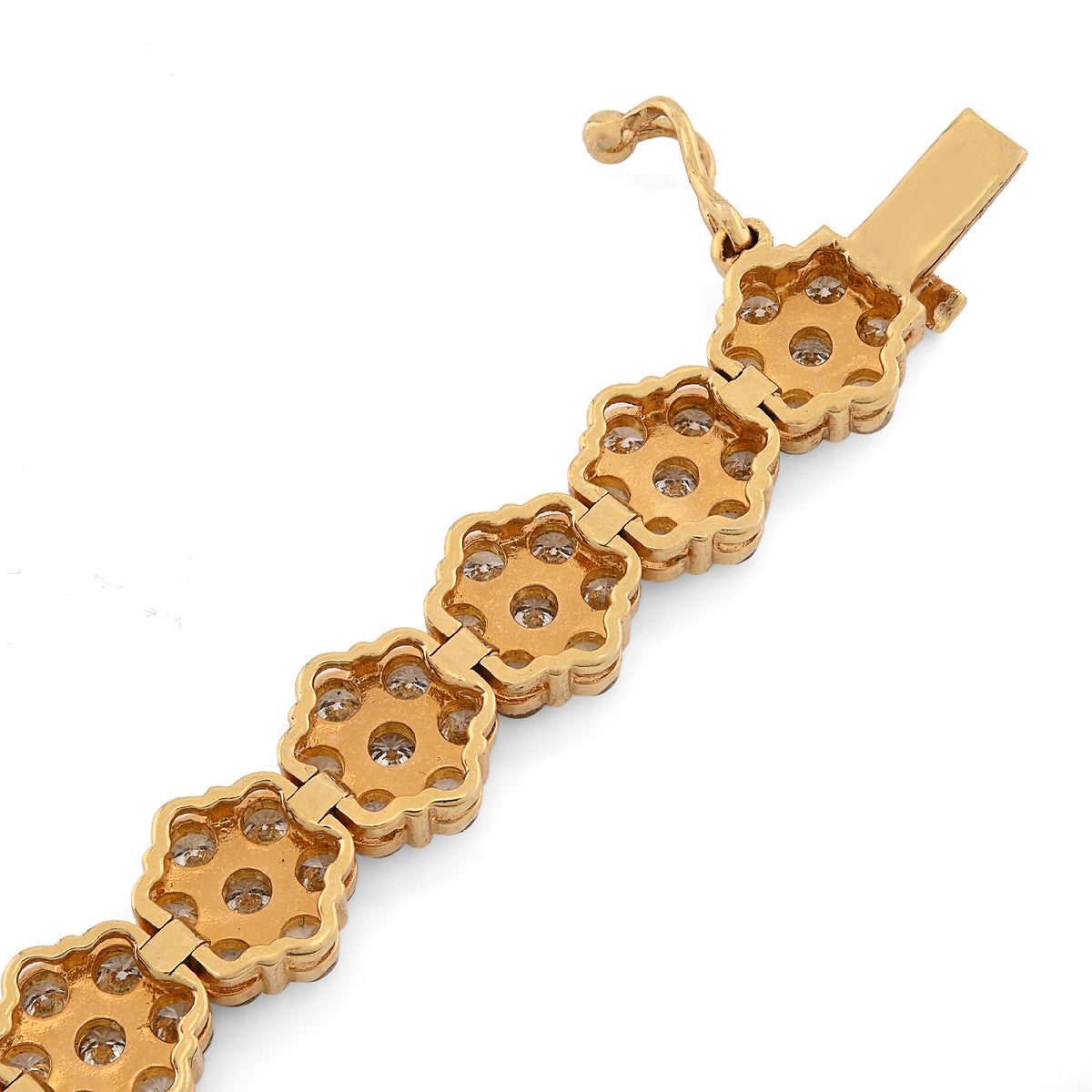 10K Yellow Gold 7.5CT Natural Diamond Hexagon 5MM Tennis Bracelet Men Women 8" 16.6g — view 8