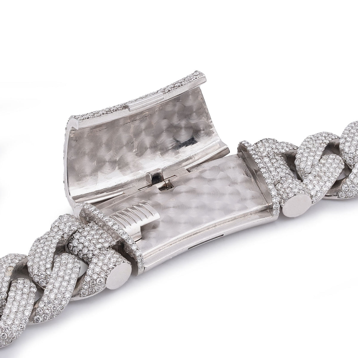 925 SS 20MM 76.45CT Cuban Link 447.2 Grams Lab Diamond 22" Men Chain — view 3