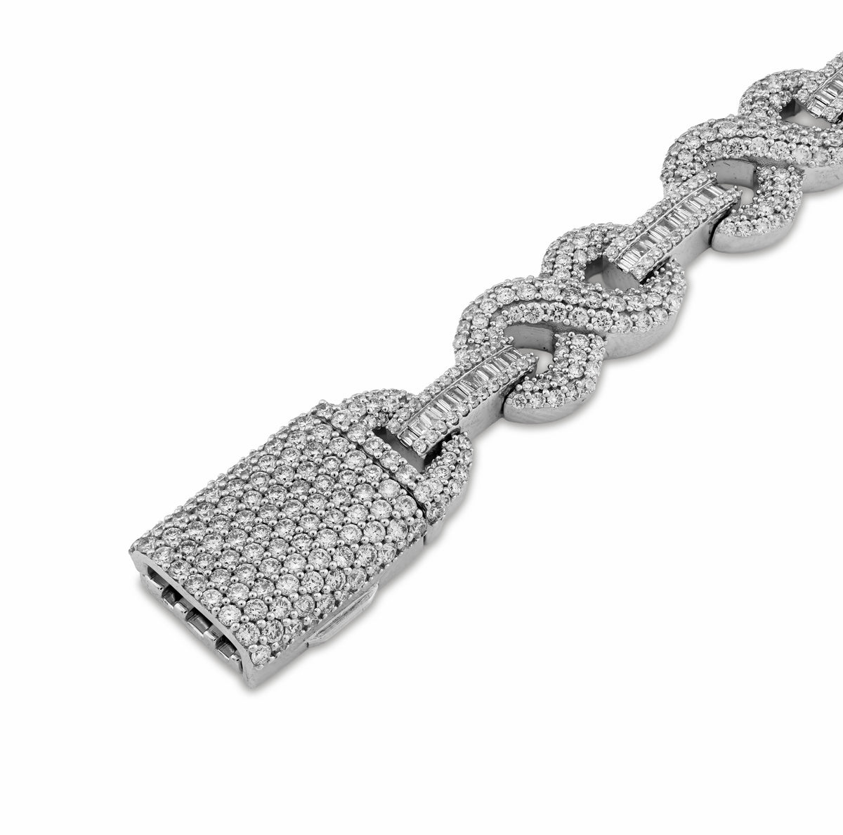 10K White Gold 6.83CT natural Diamond 9MM Infinity Link Bracelet 8" 32.9g — view 5