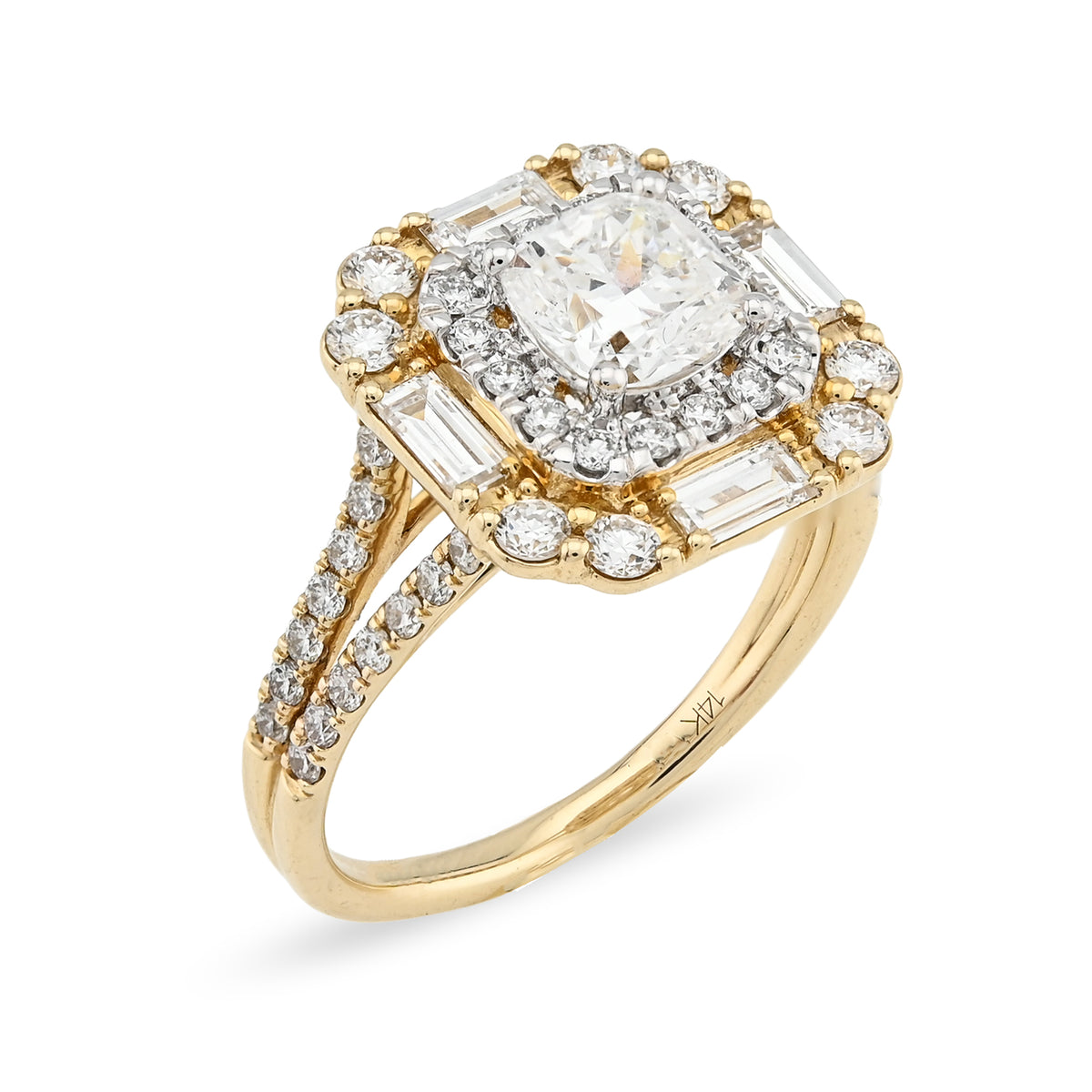 14K Yellow Gold 2.19 CTW Lab Diamond Women's Ring — view 4