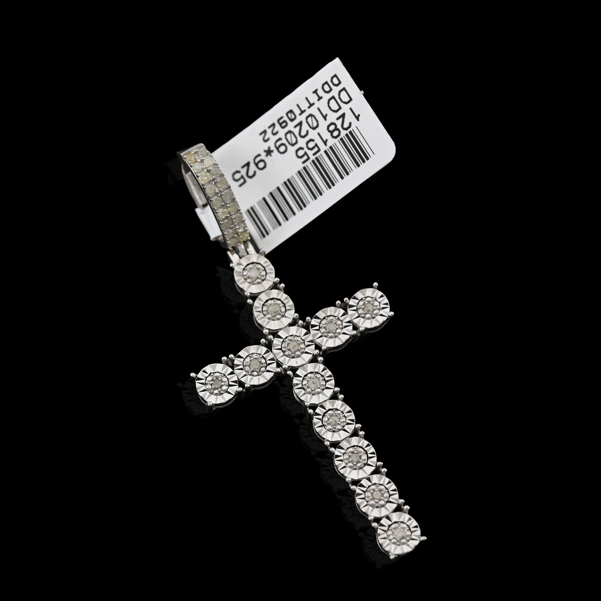 925 Natural Diamond 0.35CT Cross Pendant Men Women charm — view 7
