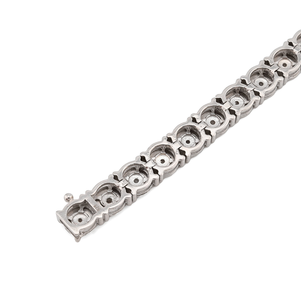 925 Silver 0.8CTW Natural Diamond Tennis Bracelet 5MM 8" Men — view 7