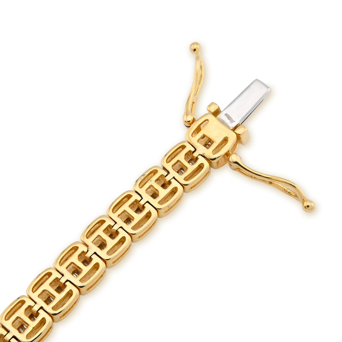 10K Yellow Gold 3.71CT natural Diamond Round/Baguette 5MM Tennis Bracelet 8" Men Women Bracelet — view 6