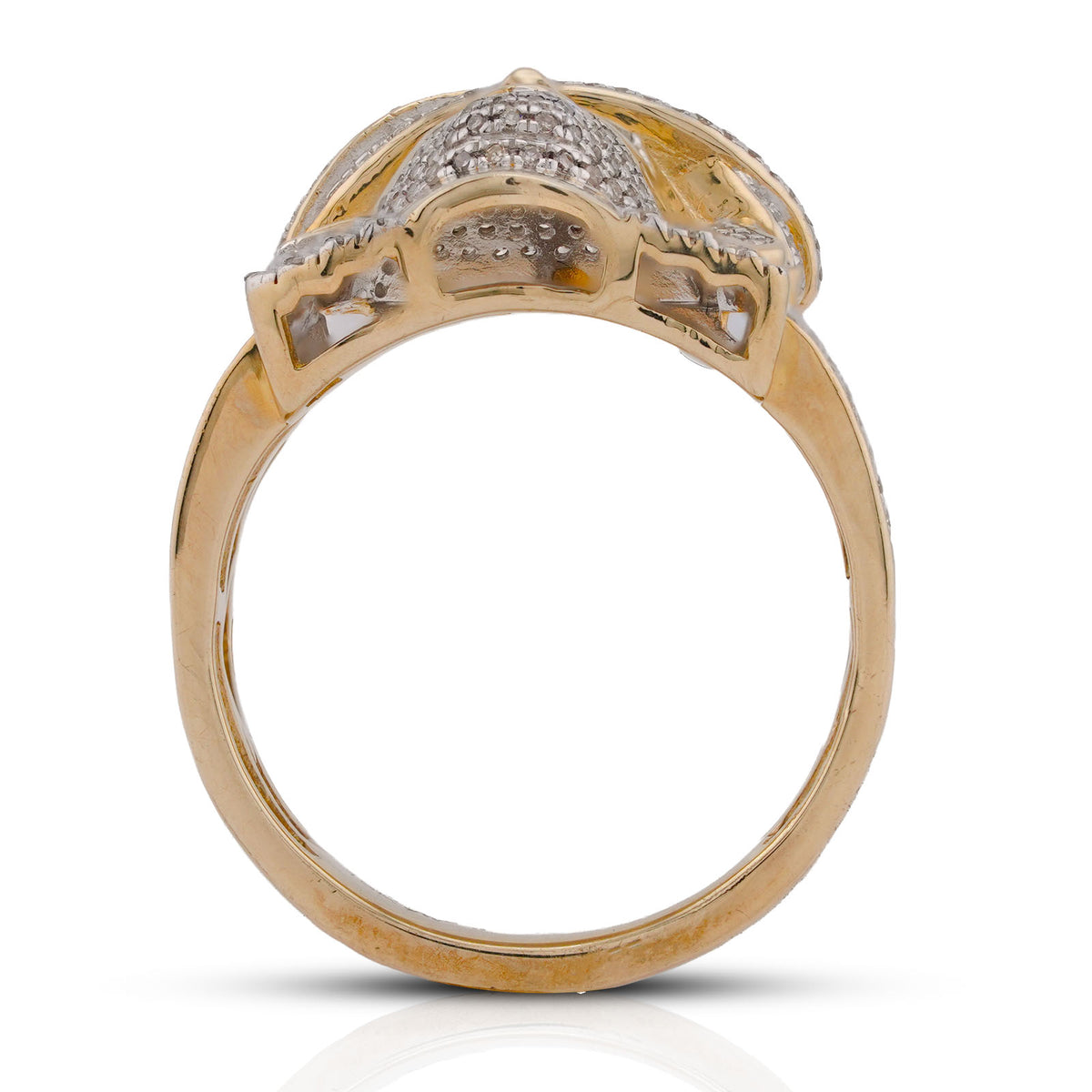 10K Yellow Gold 0.75CT Jesus Head Natural Diamond Men Pinky Ring — view 4
