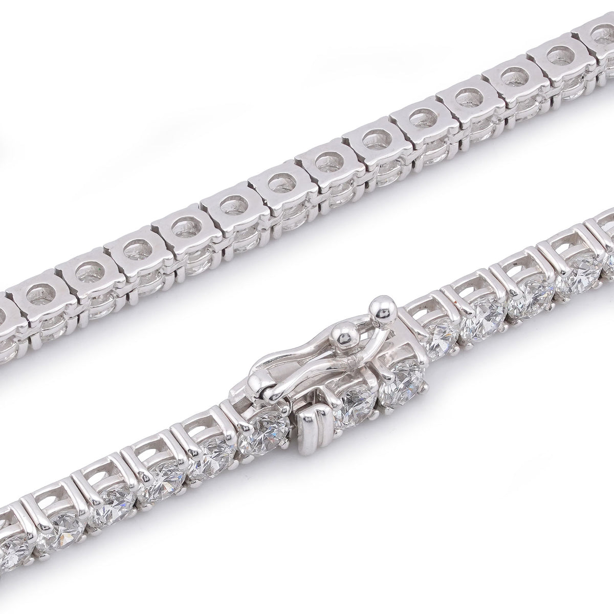 10K White Gold 10 Pointer 20.21CT Tennis Chain Lab Diamond Men Women Necklace 22" — view 2