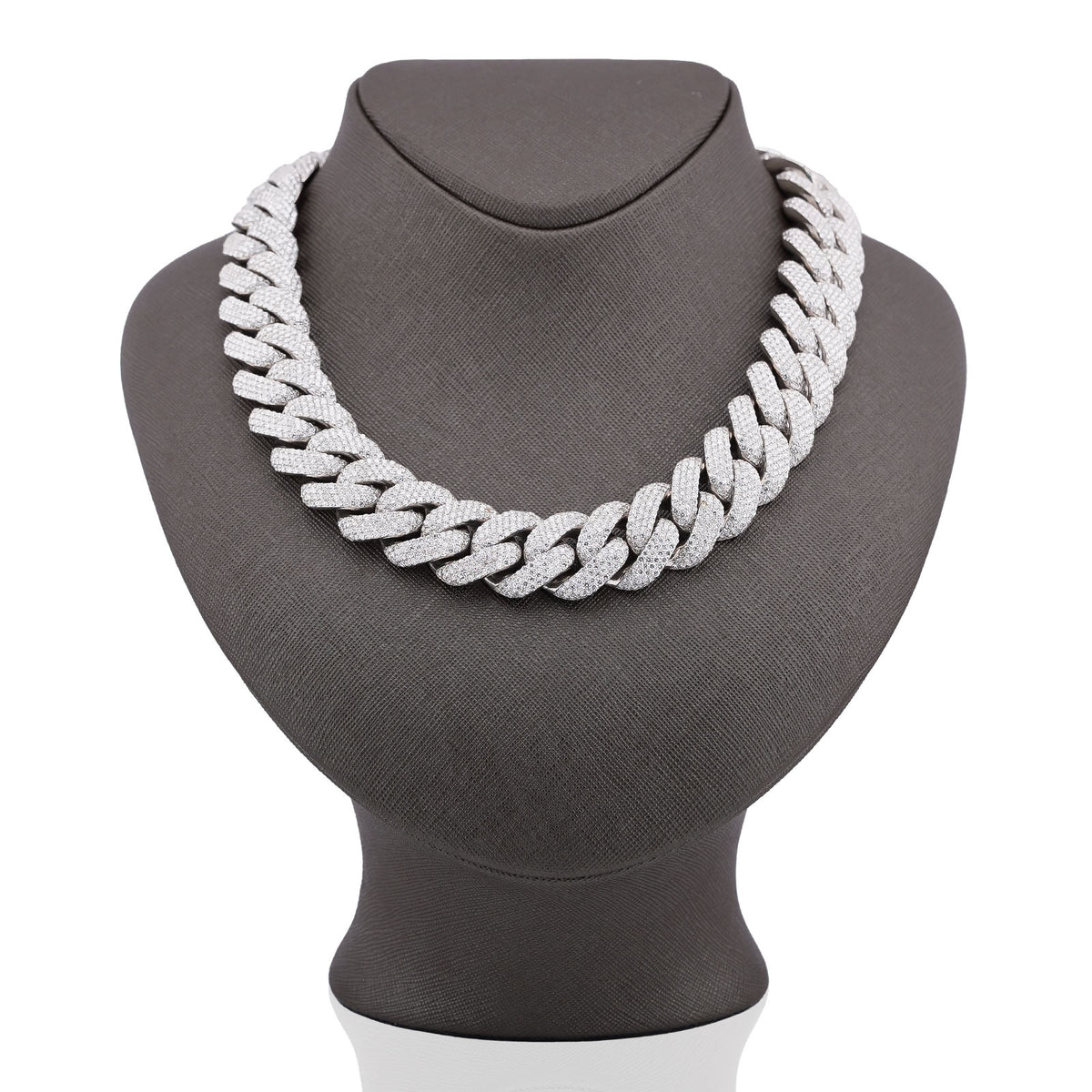 925 SS 20MM 76.45CT Cuban Link 447.2 Grams Lab Diamond 22" Men Chain — view 7