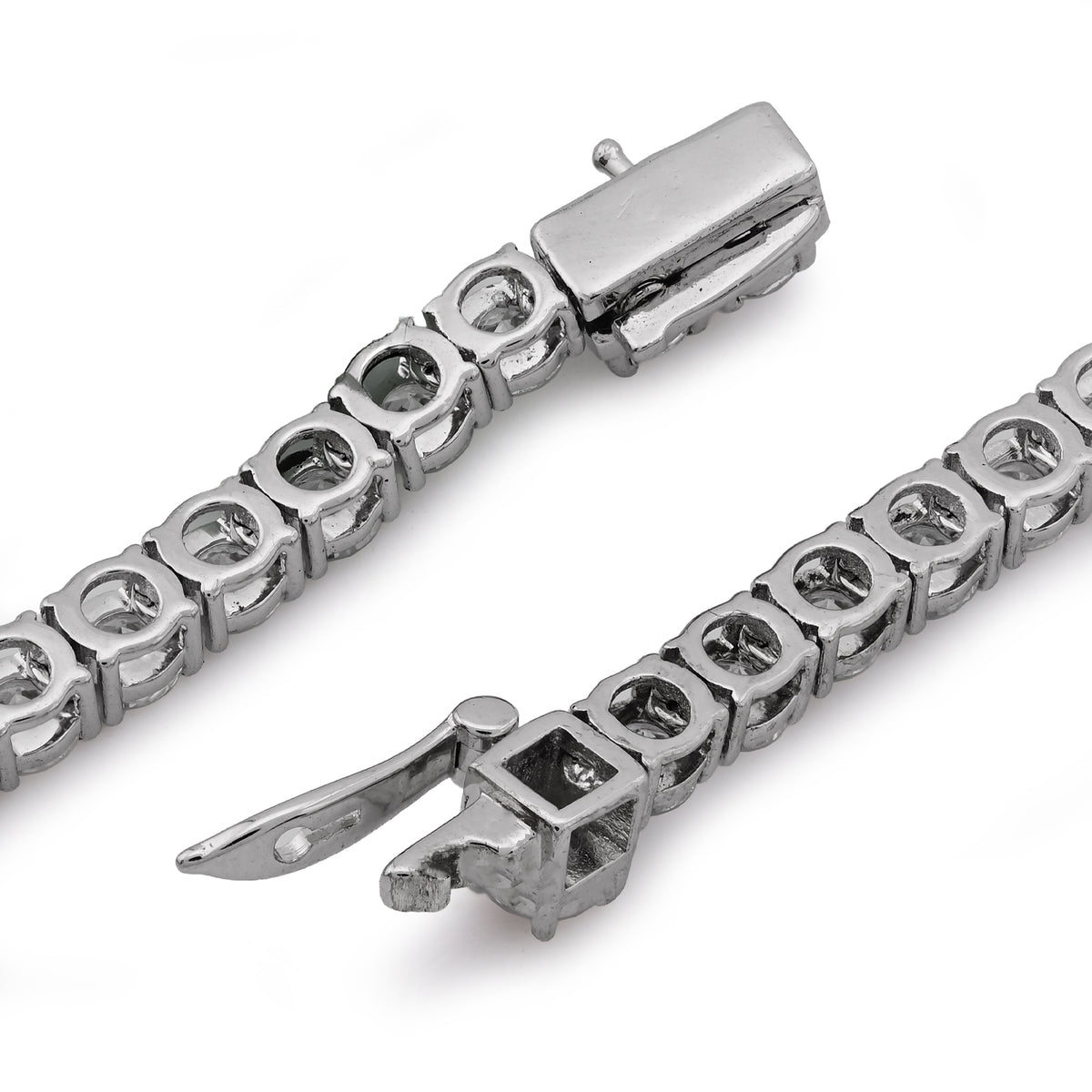 25 Pointer Tennis Chain 22.75CT Lab Diamond 925 Silver 18" men Women Necklace — view 9