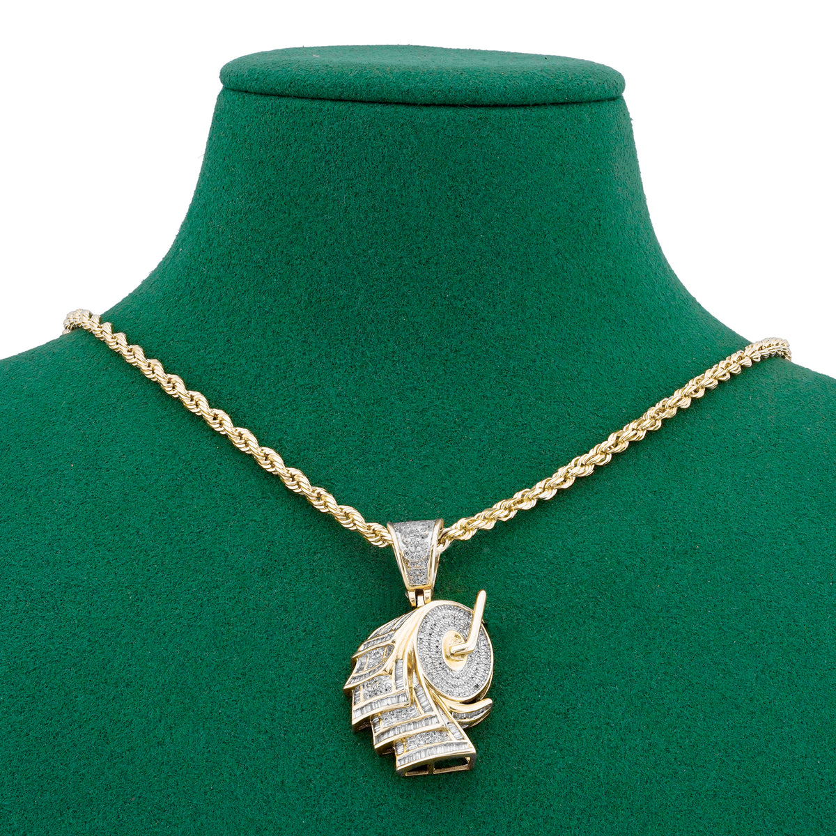 Roll Of Money Iced Out Charm Baguette/ Round 2ct Natural Diamond 10K Gold Men Women Pendant