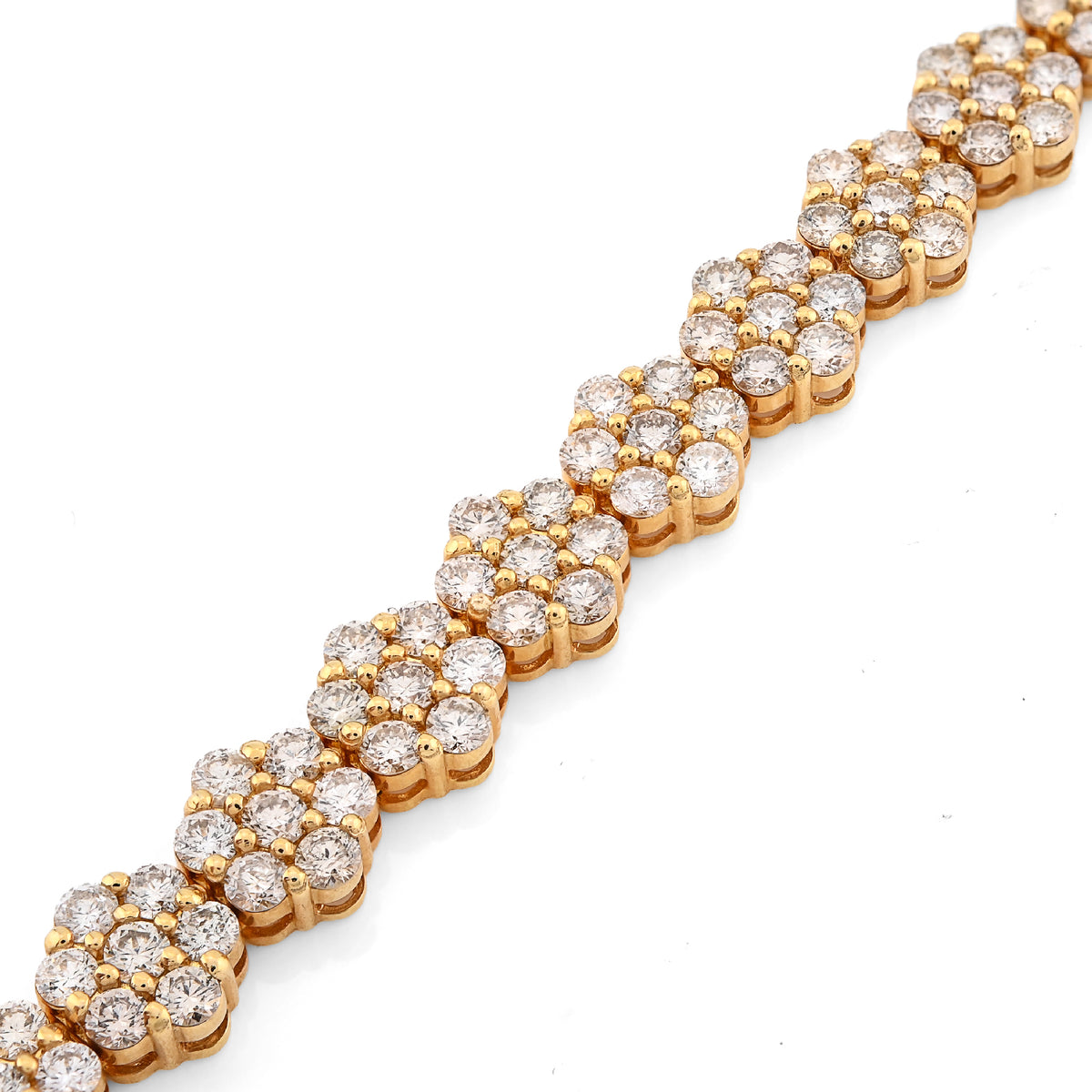10K Yellow Gold 7.5CT Natural Diamond Hexagon 5MM Tennis Bracelet Men Women 8" 16.6g — view 2