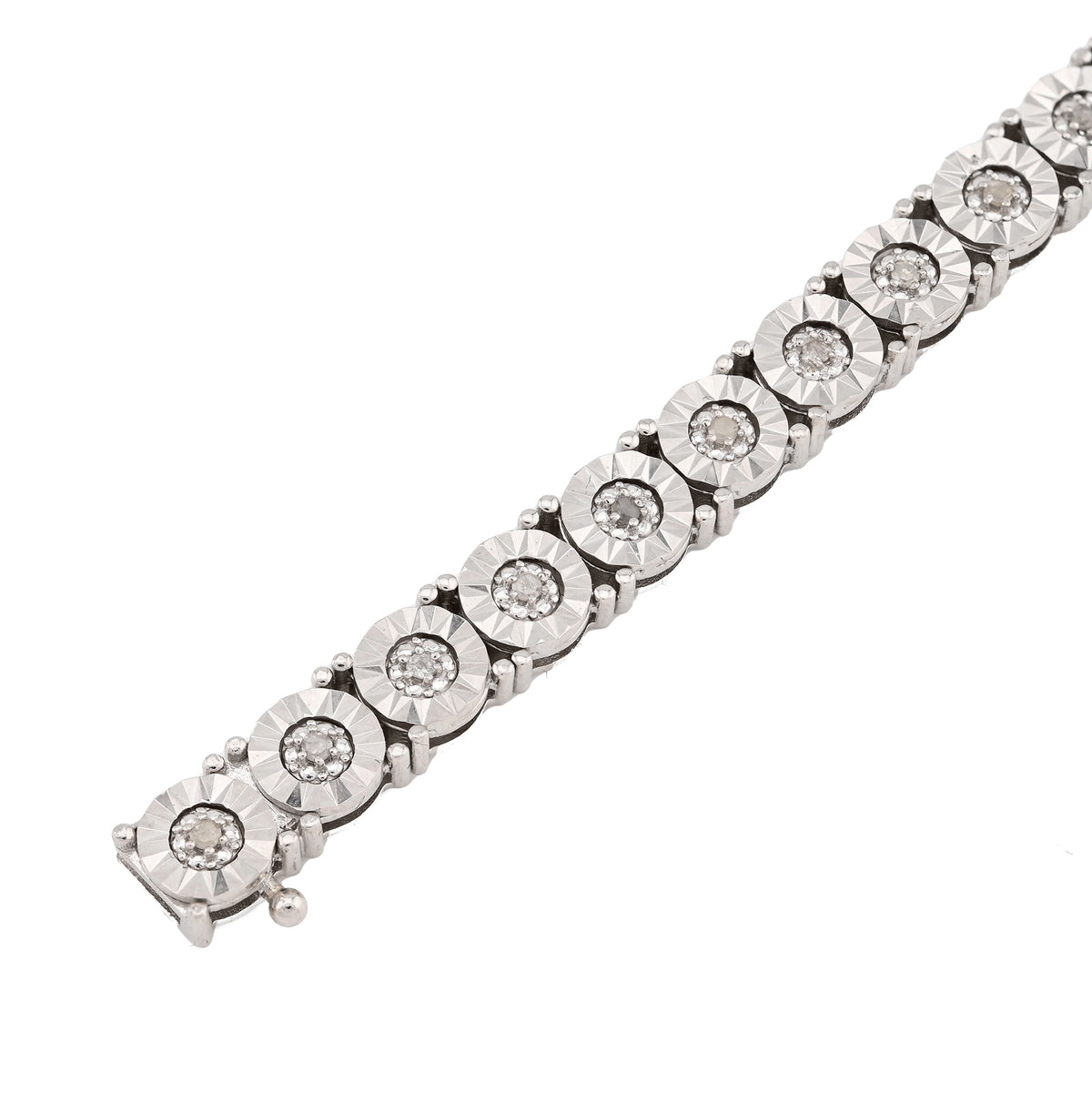 925 Silver 0.8CTW Natural Diamond Tennis Bracelet 5MM 8" Men — view 3