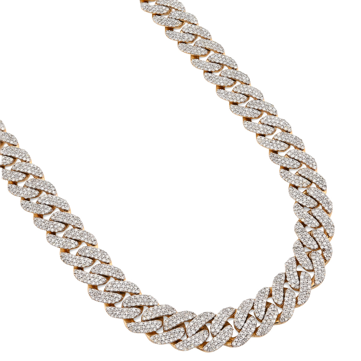 10K Yellow Gold 9.5 CT Natural Diamond Cuban Link Chain 8 MM Men 54.6 g Necklace 22" — view 7