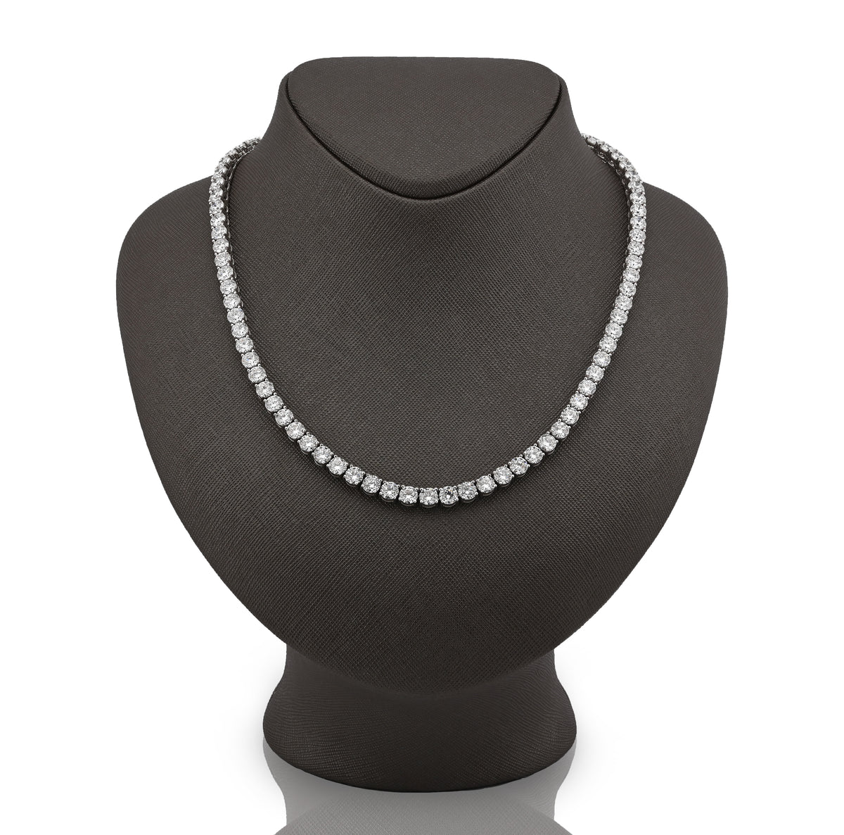 10K White Gold 55CTW Lab Diamond 50 Pointer 22" Tennis Chain 52.5g 5MM — view 7