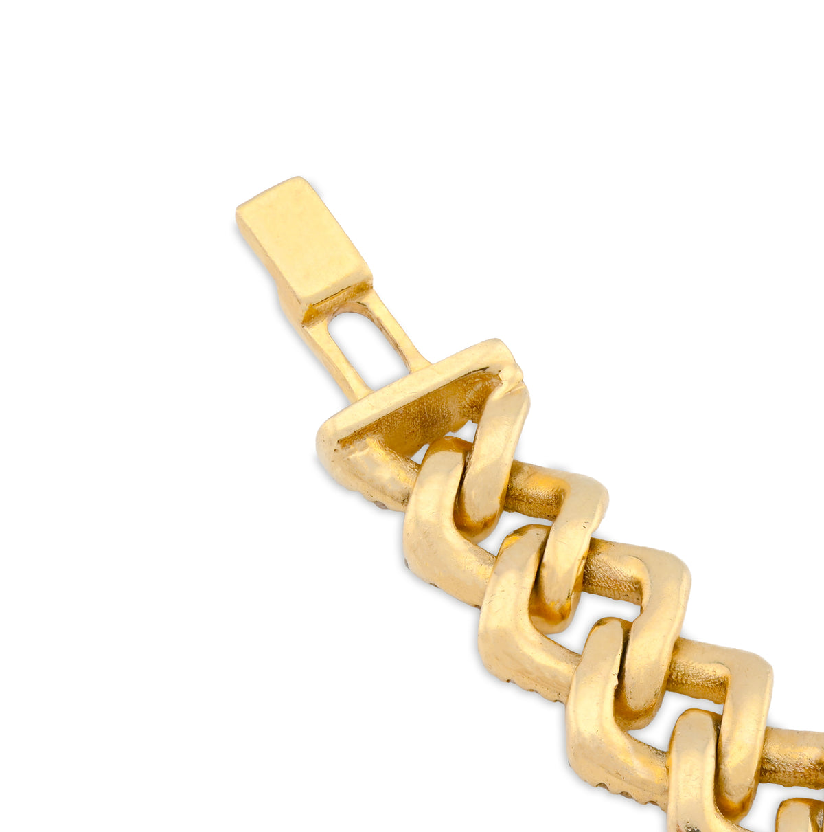 10K Yellow gold 3.45CT Natural Diamond Baguette/Round Butterfly and Cuban Link Bracelet Women 7" — view 8