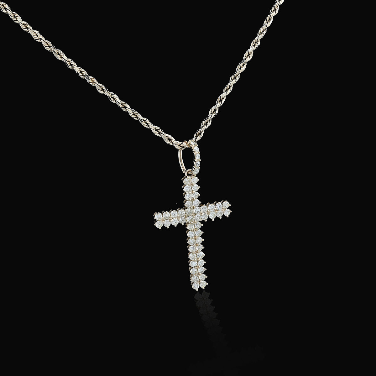 10K yellow Gold 1.2 CT Natural Diamond Religious Cross Pendant Men Women Charm — view 8